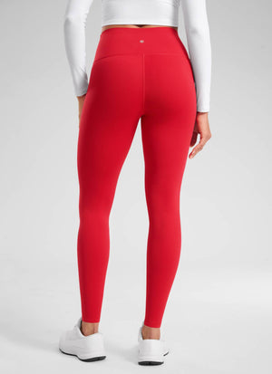 Thermal Fleece Lined Leggings - Matte Finish, 28 Inch Tall Aurora Red - view 2