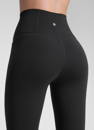 Yoga Leggings with Pockets - Butterluxe Fabric, 25 Inch Black - view 4