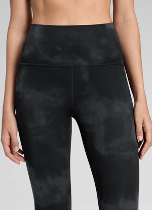 Yoga Leggings with Pockets - Butterluxe Fabric, 25 Inch Black Tie Dye Flowers - view 4