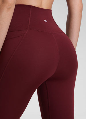 Yoga Leggings with Pockets - Butterluxe Fabric, 25 Inch Red Merlot - view 3