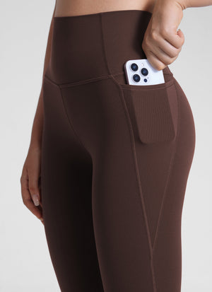 Yoga Leggings with Pockets - Butterluxe Fabric, 25 Inch Hot Fudge Brown - view 3