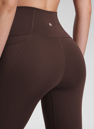 Yoga Leggings with Pockets - Butterluxe Fabric, 25 Inch Hot Fudge Brown - view 4