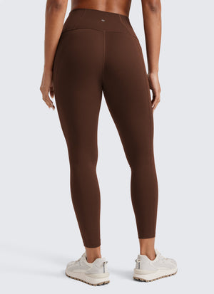 Yoga Leggings with Pockets - Butterluxe Fabric, 25 Inch Lava Brown - view 2