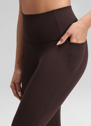 Yoga Leggings with Pockets - Butterluxe Fabric, 23 Inch Hot Fudge Brown - view 4
