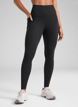 Yoga Leggings with Pockets - Butterluxe Fabric, 28 Inch Tall Black - view 1
