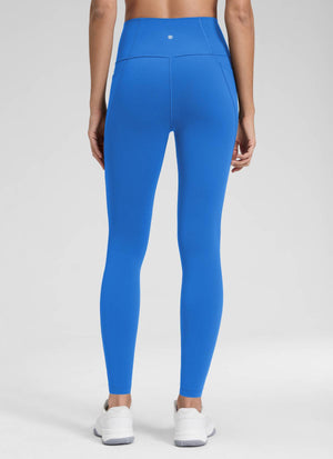 Yoga Leggings with Pockets - Butterluxe Fabric, 28 Inch Tall Sparkle Blue - view 2