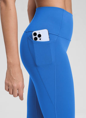 Yoga Leggings with Pockets - Butterluxe Fabric, 28 Inch Tall Sparkle Blue - view 4