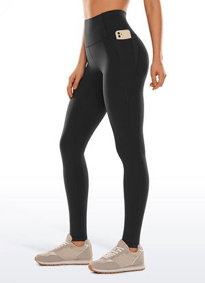 Yoga Leggings with Pockets - Butterluxe Fabric, 30 Inch Black - view 1