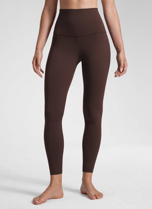 Super High Waist Yoga Leggings - Butterluxe Fabric, 25 Inch Hot Fudge Brown - view 1