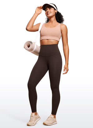 Super High Waist Yoga Leggings - Butterluxe Fabric, 28 Inch Hot Fudge Brown - view 3