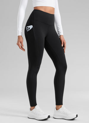 Water Resistant Hiking Leggings - Fleece Lined, High Waist Black - view 1