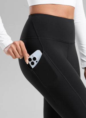 Water Resistant Hiking Leggings - Fleece Lined, High Waist Black - view 4