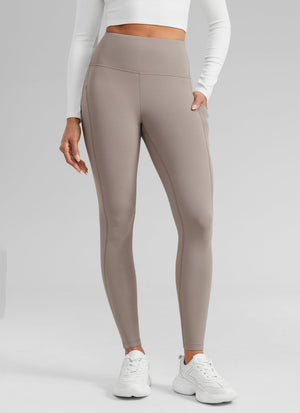 Water Resistant Hiking Leggings - Fleece Lined, High Waist Creamy Latte - view 1