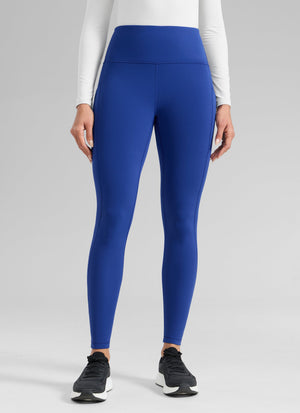 Water Resistant Hiking Leggings - Fleece Lined, High Waist Waves Blue - view 1