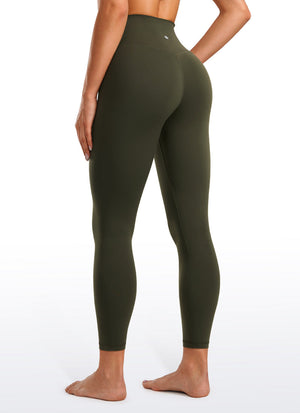 Yoga Leggings with V Cross Waist - Butterluxe, 25 Inch Olive Green - view 2