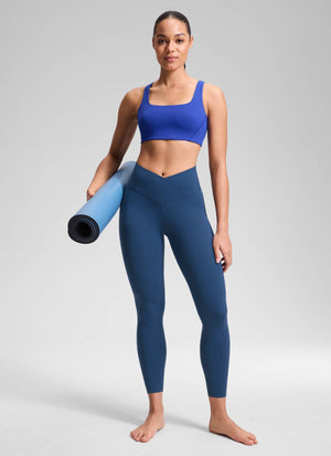 Yoga Leggings with V Cross Waist - Butterluxe, 25 Inch French Navy - view 3