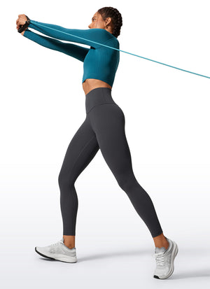 High Rise Workout Leggings - Butterlift Fabric, 25 Inch Mysterious Grey - view 3