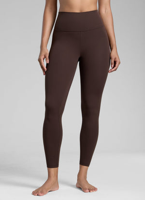 High Rise Workout Leggings - Butterlift Fabric, 25 Inch Hot Fudge Brown - view 1