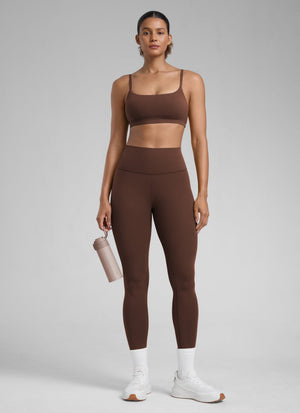High Rise Workout Leggings - Butterlift Fabric, 25 Inch Lava Brown - view 3