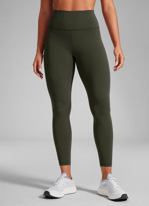 High Rise Workout Leggings - Butterlift Fabric, 25 Inch Olive Green - view 1