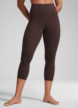 High Rise Workout Leggings - Butterlift Fabric, 21 Inch Hot Fudge Brown - view 1