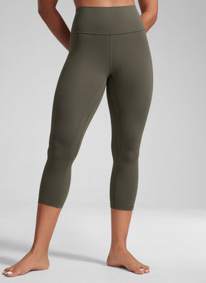 High Rise Workout Leggings - Butterlift Fabric, 21 Inch Light Army Green - view 1