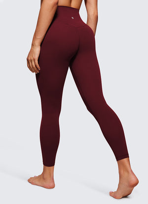 Yoga Leggings with Double Seam - Butterluxe, High Waist, 25 Inch Red Merlot - view 2