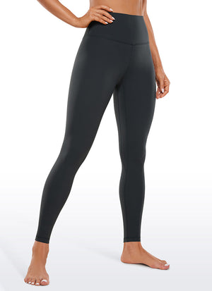 Yoga Leggings with Double Seam - Butterluxe, 28 Inch Tall Melanite - view 1