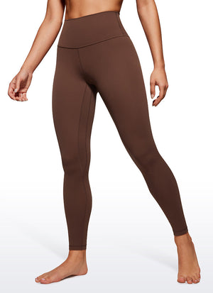 Yoga Leggings with Double Seam - Butterluxe, 28 Inch Tall Coffee Brown - view 1