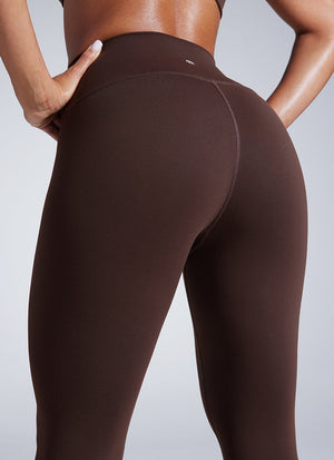 Lightweight Workout Leggings - Butterbreeze Fabric, 28 Inch Tall Hot Fudge Brown - view 4