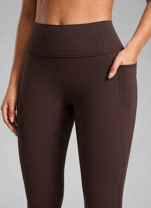 Pocketed Leggings - No Front Seam, High Waist, 25 Inch Hot Fudge Brown - view 3