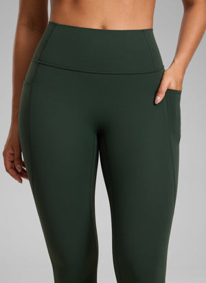 Pocketed Leggings - No Front Seam, High Waist, 25 Inch Legend Green - view 3