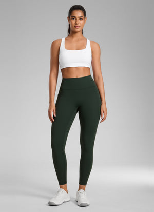 Pocketed Leggings - No Front Seam, High Waist, 25 Inch Legend Green - view 5