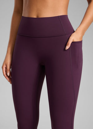 Pocketed Leggings - No Front Seam, High Waist, 25 Inch Deep Purple - view 3