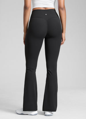 Flare Leggings with No Front Seam - High Waist, Sculpt Fit Black - view 2