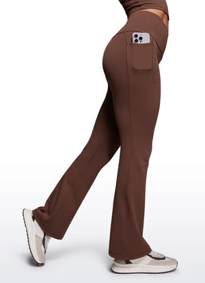 High Rise Pocketed Leggings - Butterluxe Fabric, 31.5 Inch Coffee Brown - view 4