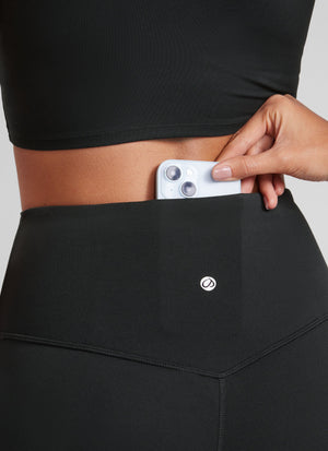 Flared Yoga Leggings with Pockets - Butterluxe, 29 Inch Black - view 5