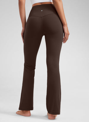 Flared Yoga Leggings with Pockets - Butterluxe, 29 Inch Hot Fudge Brown - view 2