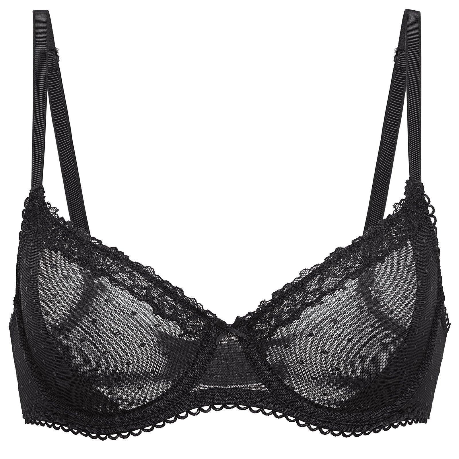 Black Plus Size Bra for Sexy Demi Lift & Lace