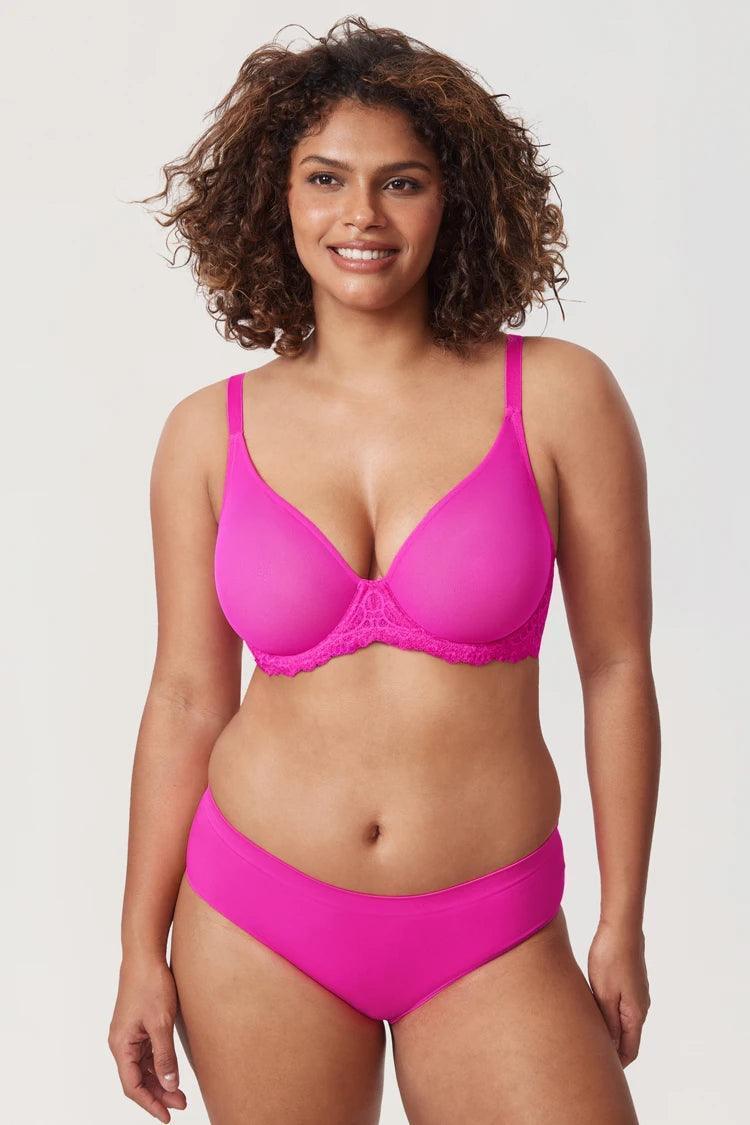 Padded T Shirt Bra for Plus Size Curves with Lace