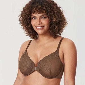 Side angle showing adjustable straps and underwire support on lace full cup bra - MissFine