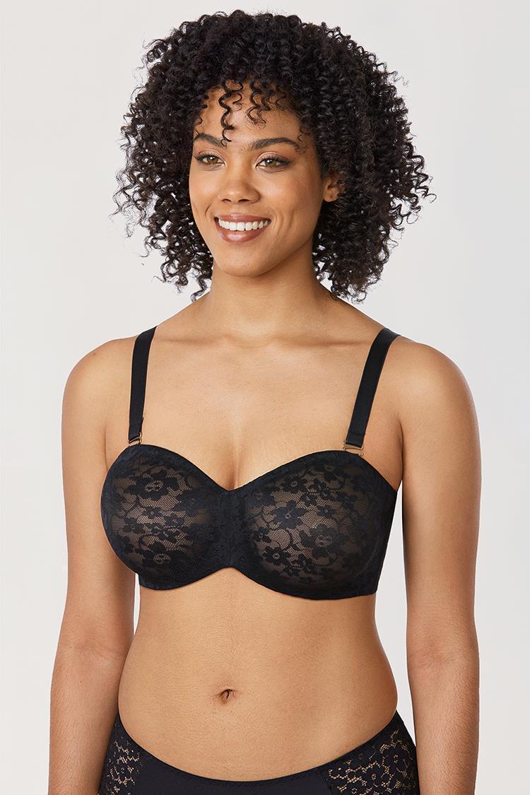 Lace Full Cup Bandeau Strapless Bra for Secure All-Day Support