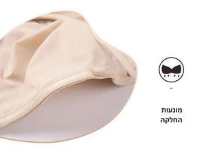 Close-up of silicone grip strip and seamless edge along the top band of the strapless bra - MissFine