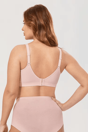 Back view of bra with hook-and-eye back closure and adjustable shoulder straps - MissFine