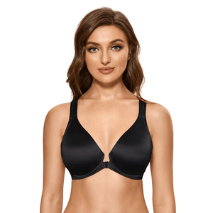 Back view showing convertible cross-back straps and standard band on nude full cup bra - MissFine