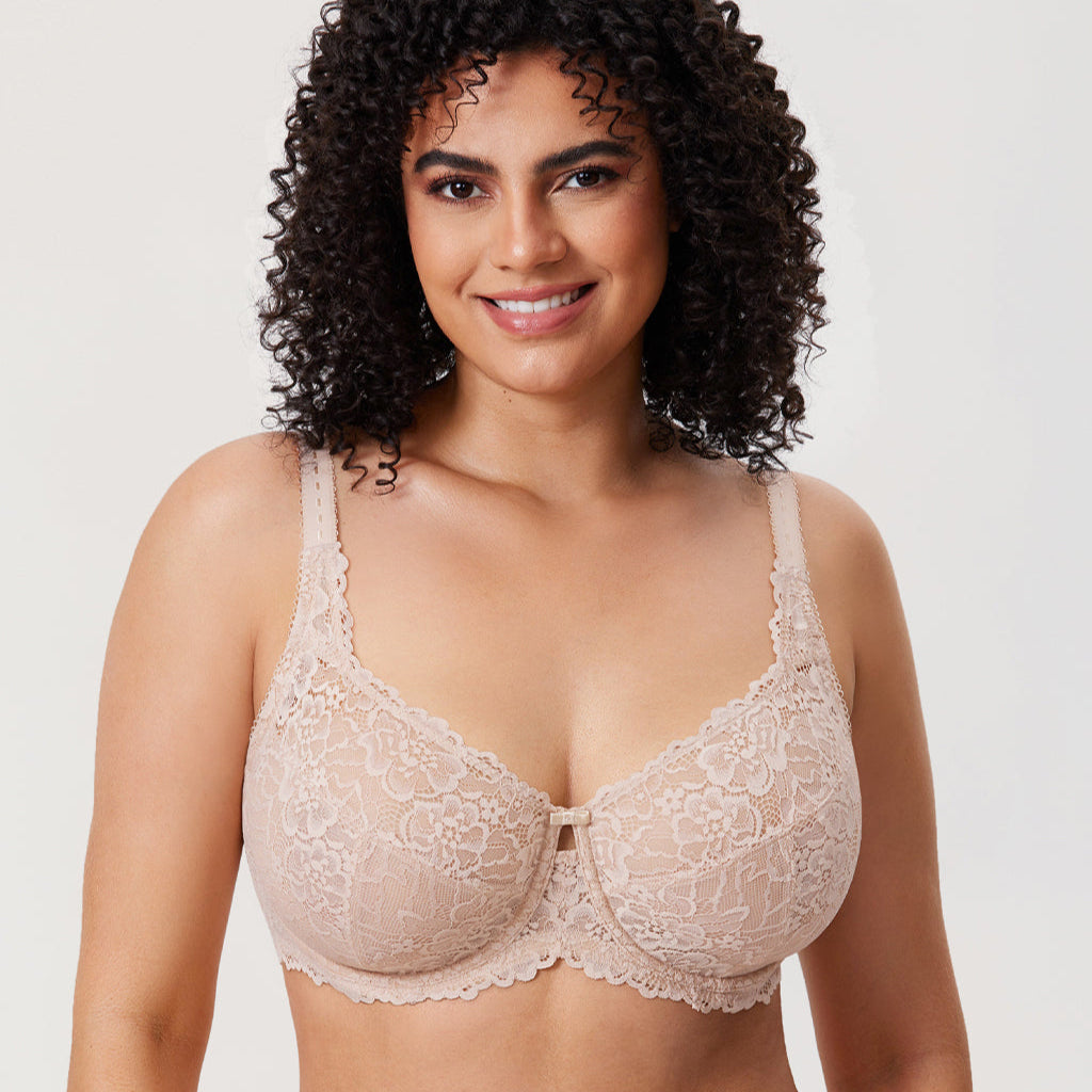 Floral Lace Minimiser Bra – Fashion Fit