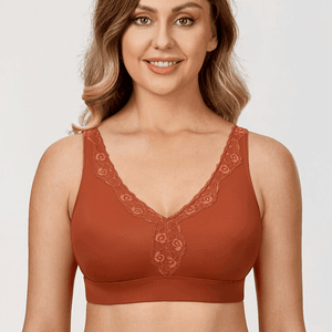 Side angle of plus size non padded bra showing smooth cups and wide underband - MissFine
