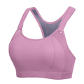 Front view of gray plus size racerback sports bra with molded padded cups - MissFine