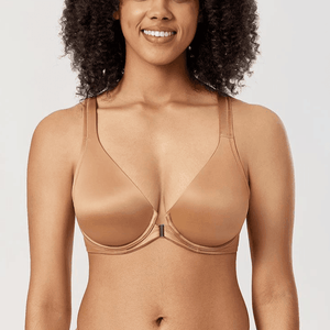 Side angle of plunge multiway bra showing molded cup shape and adjustable strap detail - MissFine