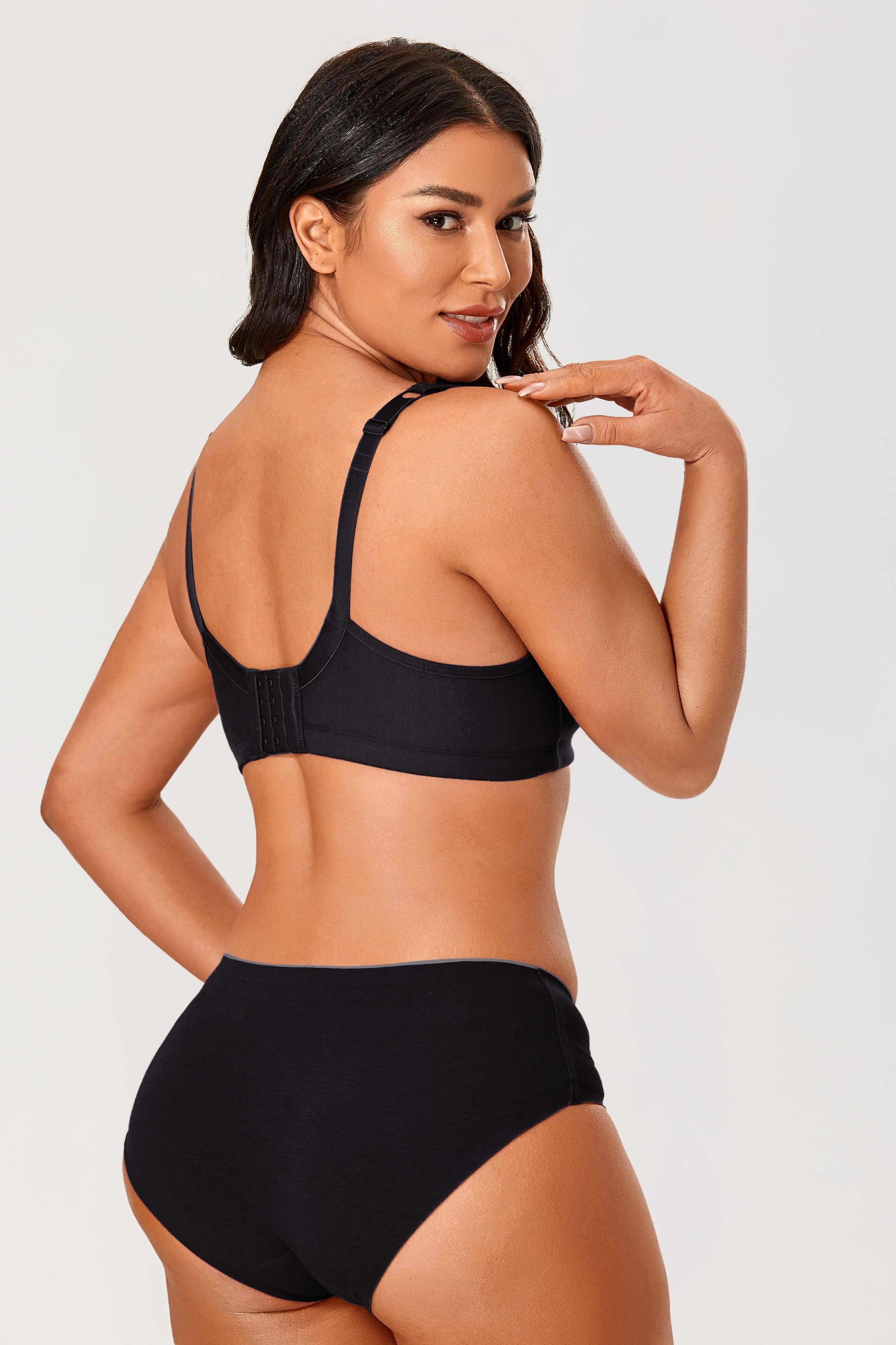 Front view of nude wireless full cup bra with lightly padded molded cups and adjustable straps - MissFine